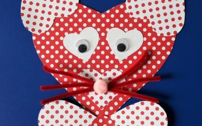 Praca plastyczna na walentynki – kotek