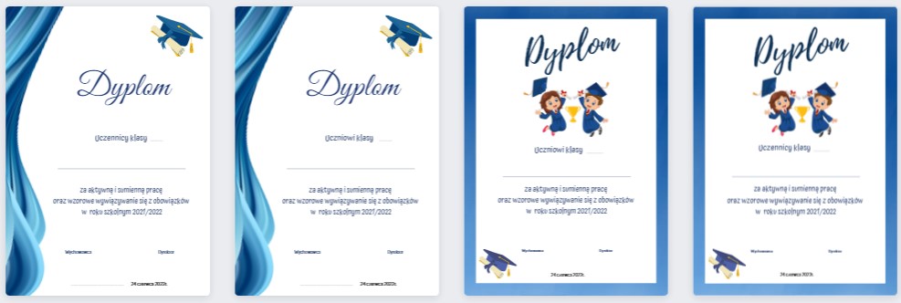 Dyplomy na&nbsp;zakończenie roku