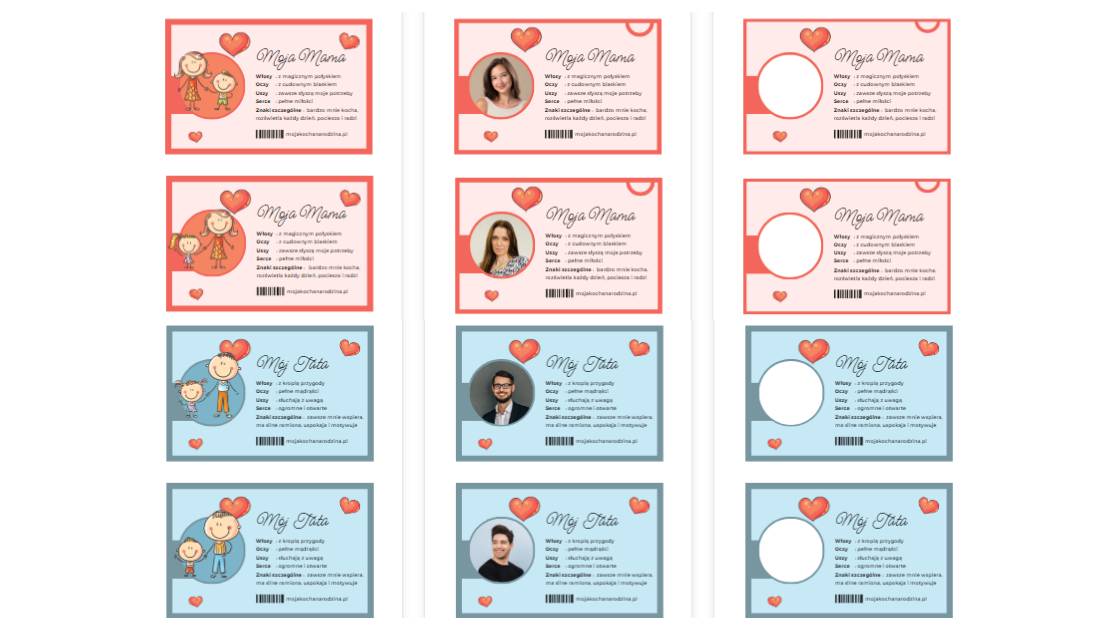 Identyfikatory dla mamy i taty